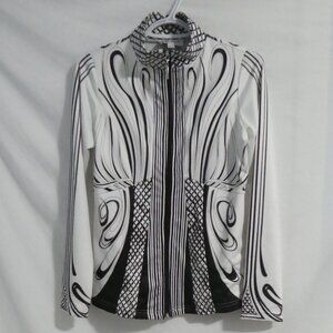 CATWALK | medium | White Zip-Up Jacket With Incredible All-Over Print Design